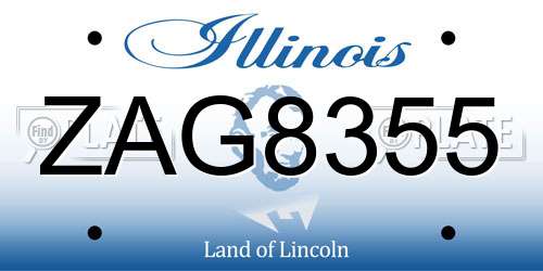 ZAG8355 Illinois License Plate