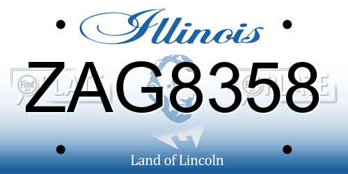 ZAG8358 Illinois License Plate