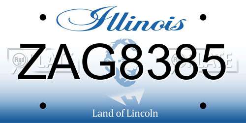 ZAG8385 Illinois License Plate