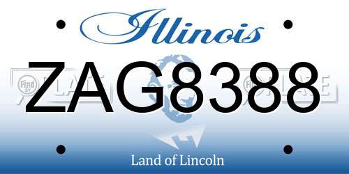ZAG8388 Illinois License Plate