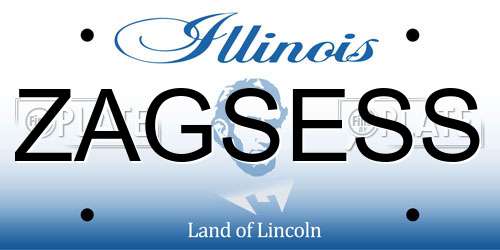 ZAGSESS Illinois License Plate