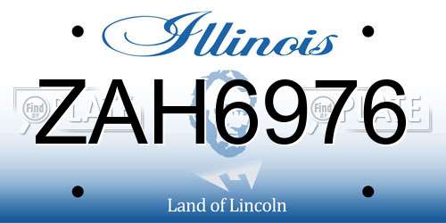 ZAH6976 Illinois License Plate