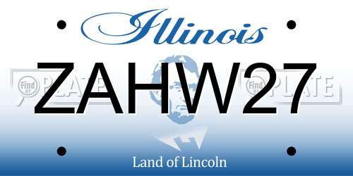 ZAHW27 Illinois License Plate