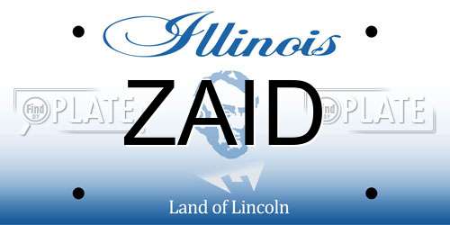 ZAID Illinois License Plate
