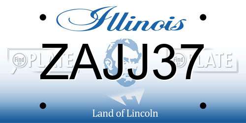 ZAJJ37 Illinois License Plate