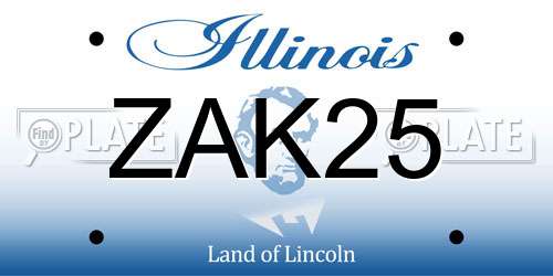 ZAK25 Illinois License Plate