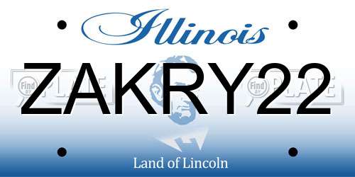 ZAKRY22 Illinois License Plate
