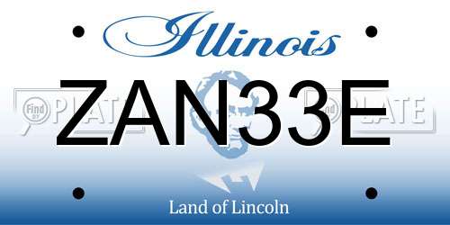ZAN33E Illinois License Plate