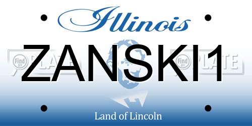 ZANSKI1 Illinois License Plate