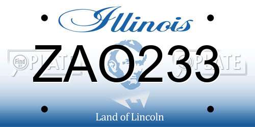 ZAO233 Illinois License Plate