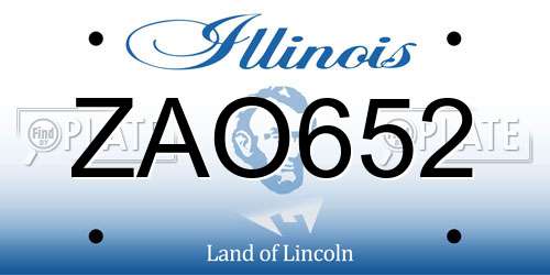 ZAO652 Illinois License Plate