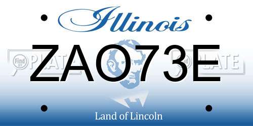 ZAO73E Illinois License Plate
