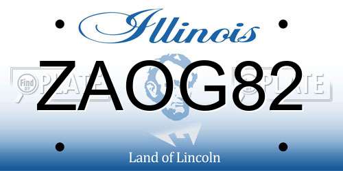 ZAOG82 Illinois License Plate