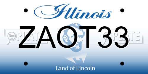 ZAOT33 Illinois License Plate