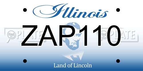 ZAP110 Illinois License Plate