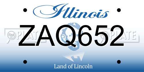 ZAQ652 Illinois License Plate