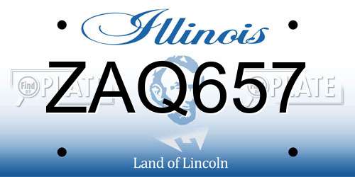 ZAQ657 Illinois License Plate