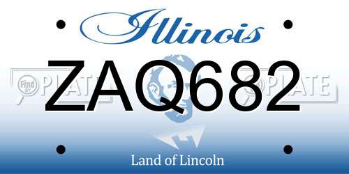 ZAQ682 Illinois License Plate