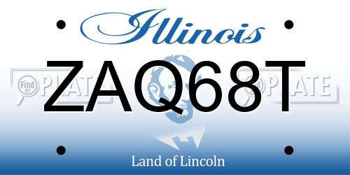ZAQ68T Illinois License Plate