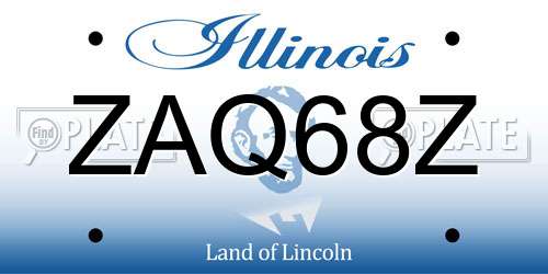ZAQ68Z Illinois License Plate