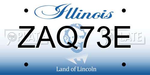 ZAQ73E Illinois License Plate