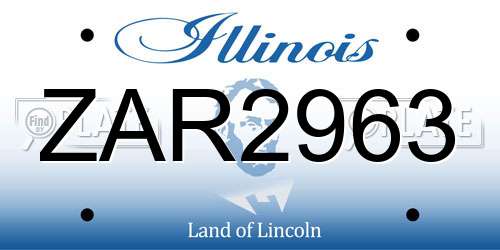 ZAR2963 Illinois License Plate