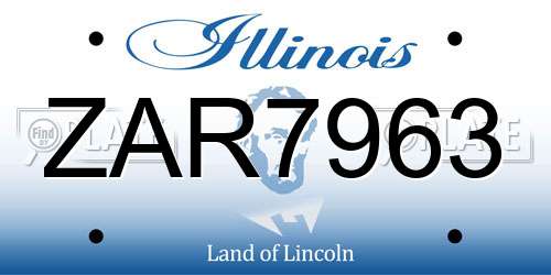 ZAR7963 Illinois License Plate