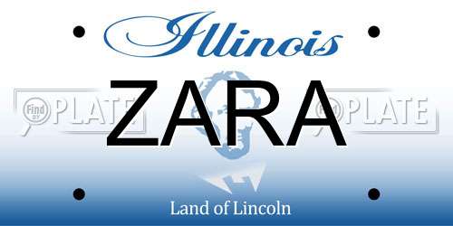 ZARA Illinois License Plate