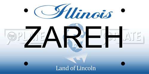 ZAREH Illinois License Plate