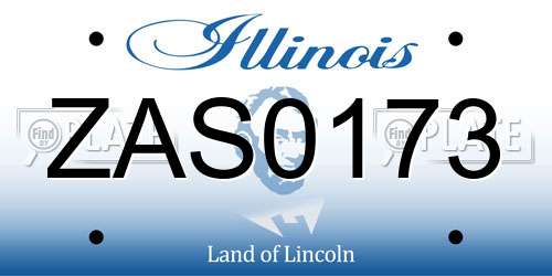 ZAS0173 Illinois License Plate