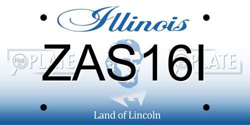 ZAS16I Illinois License Plate
