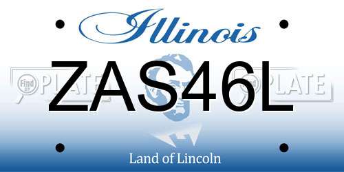 ZAS46L Illinois License Plate