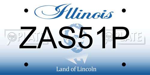 ZAS51P Illinois License Plate