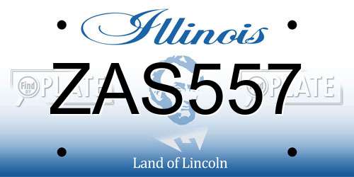 ZAS557 Illinois License Plate
