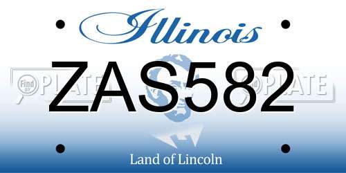 ZAS582 Illinois License Plate