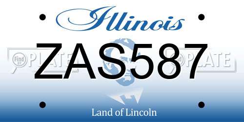 ZAS587 Illinois License Plate