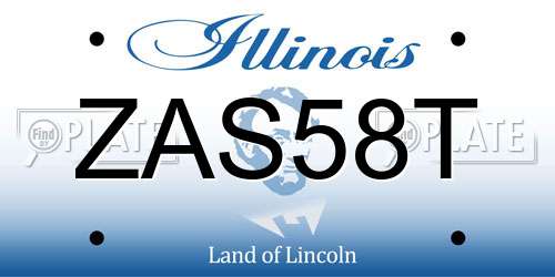 ZAS58T Illinois License Plate