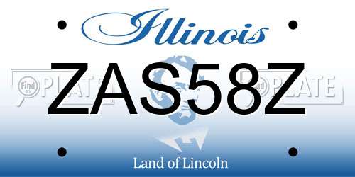 ZAS58Z Illinois License Plate