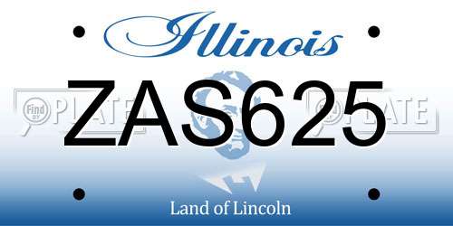 ZAS625 Illinois License Plate