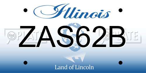 ZAS62B Illinois License Plate