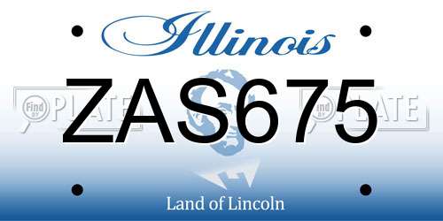 ZAS675 Illinois License Plate