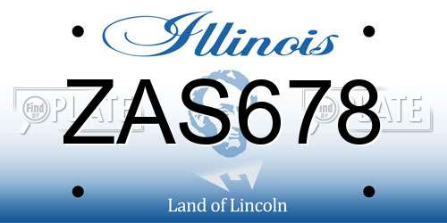 ZAS678 Illinois License Plate
