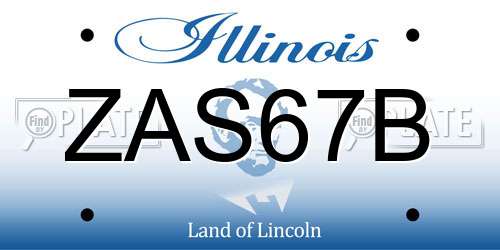 ZAS67B Illinois License Plate