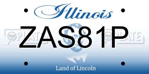 ZAS81P Illinois License Plate