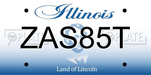 ZAS85T Illinois License Plate