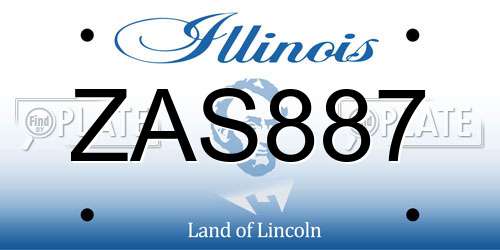 ZAS887 Illinois License Plate