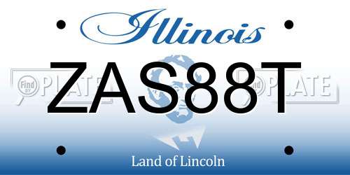 ZAS88T Illinois License Plate