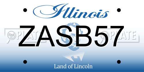 ZASB57 Illinois License Plate
