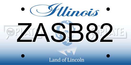 ZASB82 Illinois License Plate
