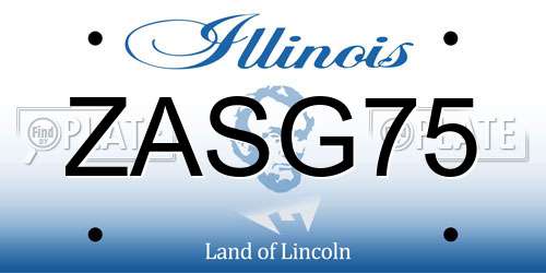 ZASG75 Illinois License Plate